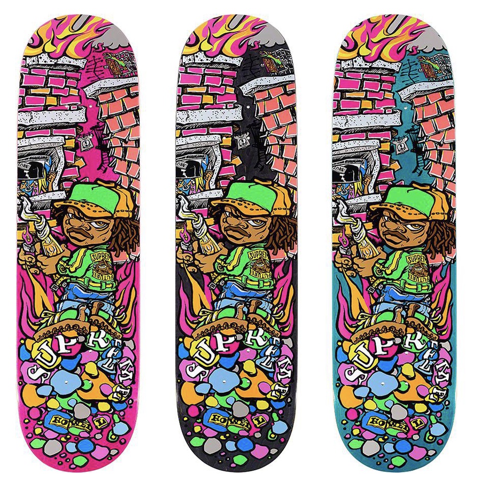 全新正品現貨 SUPREME SS19 Molotov Kid Skateboard 塗鴉 滑板 粉色