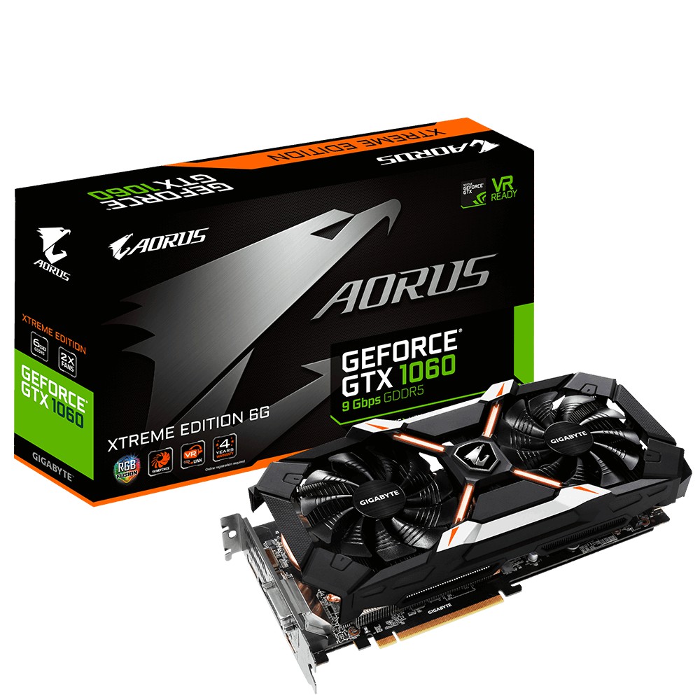 技嘉 AORUS GTX1060 Xtreme Edition 6G 神鷹 原廠備品 RGB 原廠保固內 雙風扇