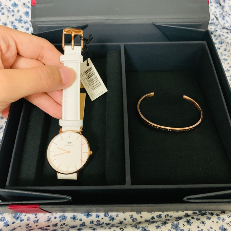 (Daniel Wellington) DW 手錶/手環 全新 簡約時尚 白錶帶 禮盒