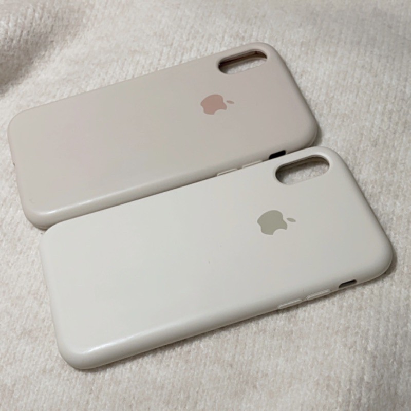 現貨 iPhone X / Xs 矽膠防摔手機殼 現貨 內裏絨毛 粉色 米色 二手