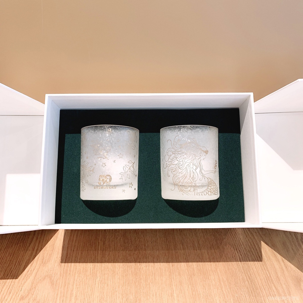 星巴克杯子50週年慶限定典藏款復古雙魚尾美人魚女神玻璃杯禮盒組