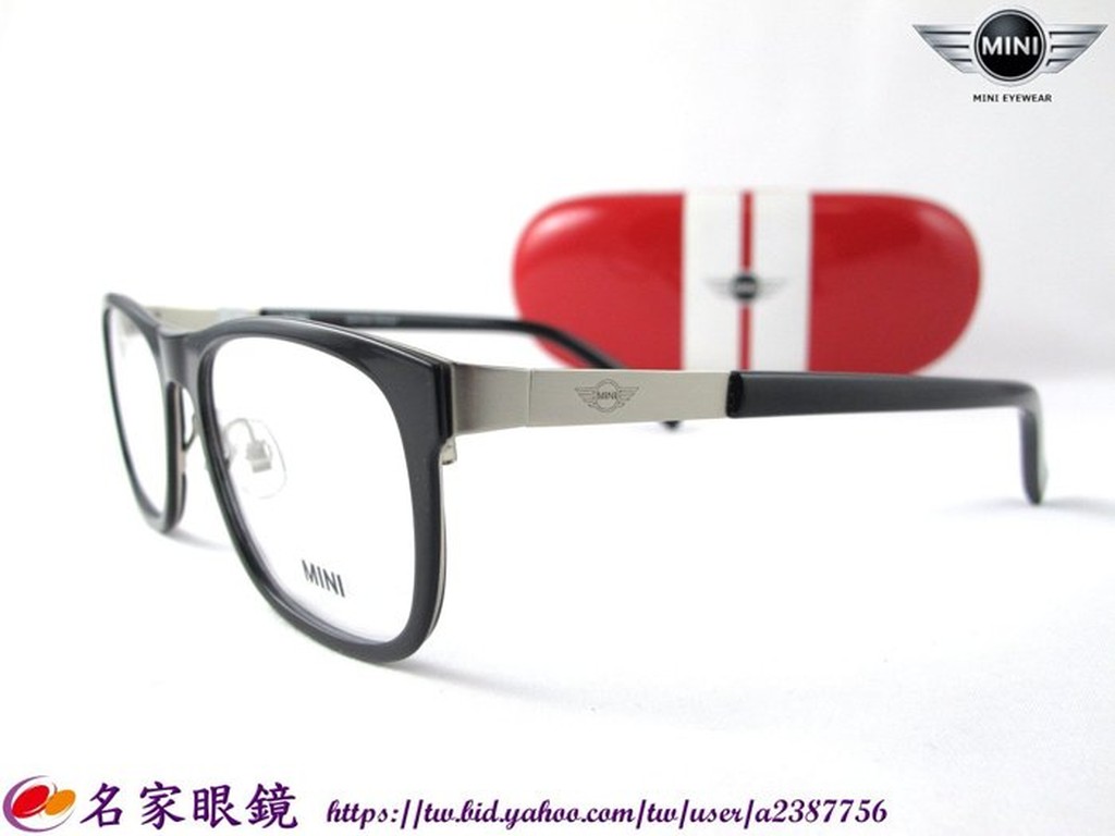 《名家眼鏡》MINI 時尚薄鋼內崁式設計黑色光學膠框 ※免運可議價A  M58005-007【台南成大店 】