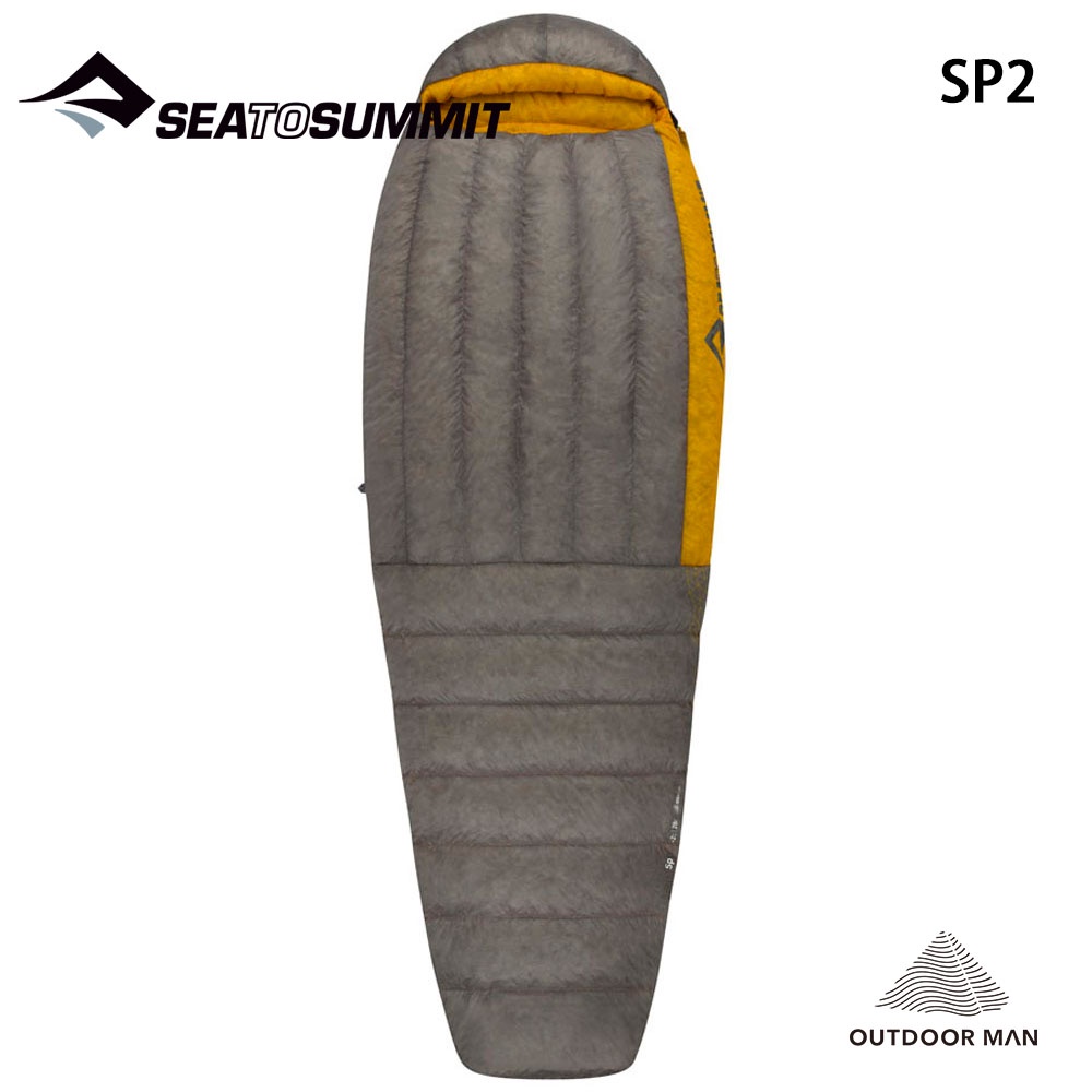 [Sea to Summit] Sp2極輕暖鵝絨睡袋 R 深灰(4~-2℃,490g,左開) 登山輕量保暖羽絨睡袋