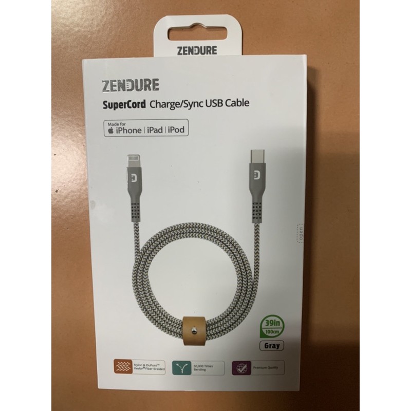 ［公司正貨] 原價1080 zendure 防彈 充電線 supercord type C 轉 Lightening