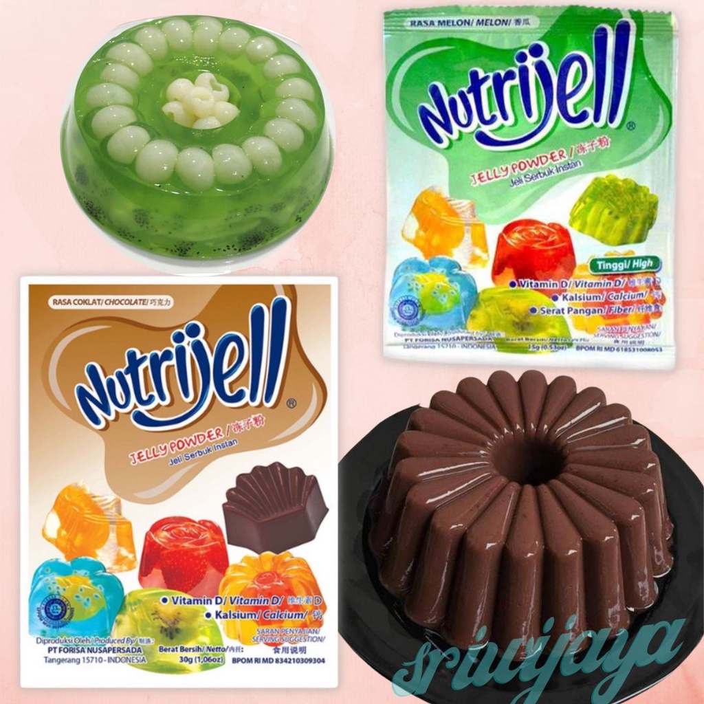 NUTRIJELL JELLY POWDER /TEPUNG AGAR" KENYAL COKLAT MELON 果凍粉