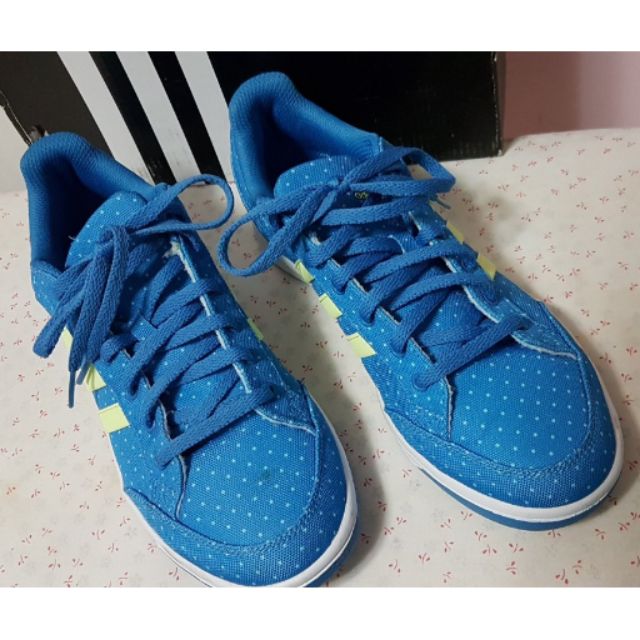 //二手//adidas愛迪達黃色小點點運動鞋-藍色24.5碼