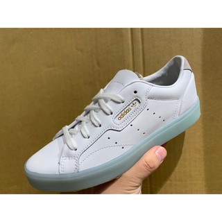 adidas 休閒鞋 SLEEK 低筒 運動 女鞋 愛迪達 球鞋 穿搭 明星款 果凍底 白 淺藍 G27342