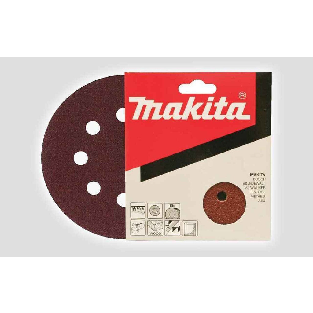 【欣瑋】Makita 牧田 8孔 125mm 10入 400號 木工用 BO5031 砂紙 圓盤砂紙 P-43614