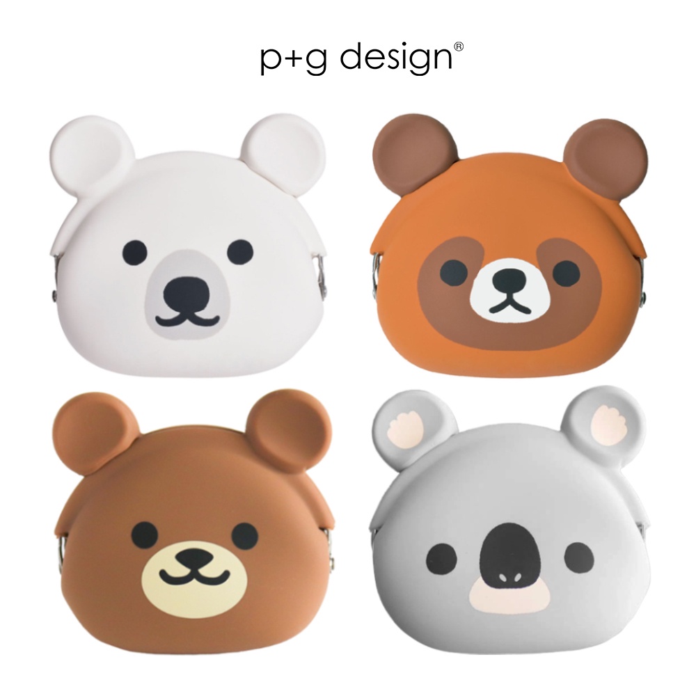 【p+g design】mimi POCHI Friends 北極熊/棕熊/狸貓/無尾熊 造型矽膠口金包 零錢包 珠扣包