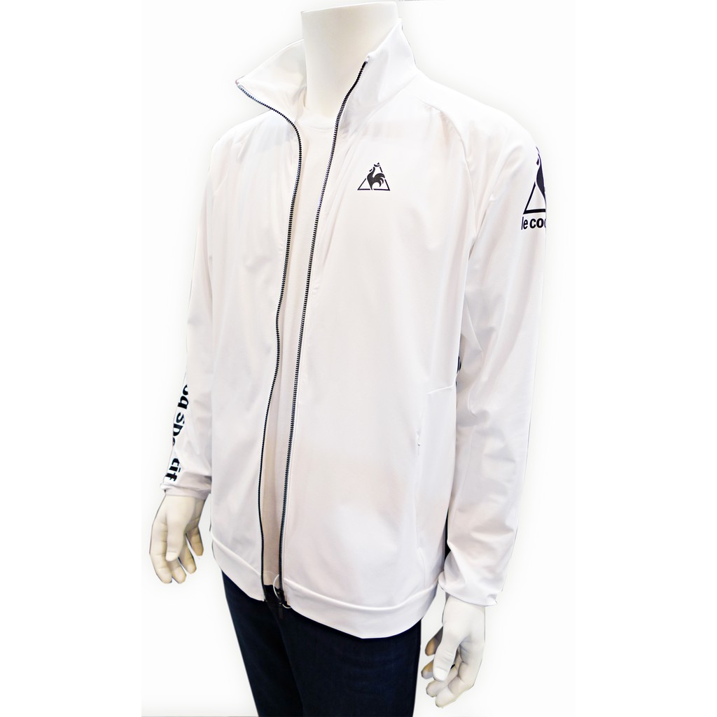 Le Coq Sportif 法國公雞logo立領風衣薄外套 白色 蝦皮購物