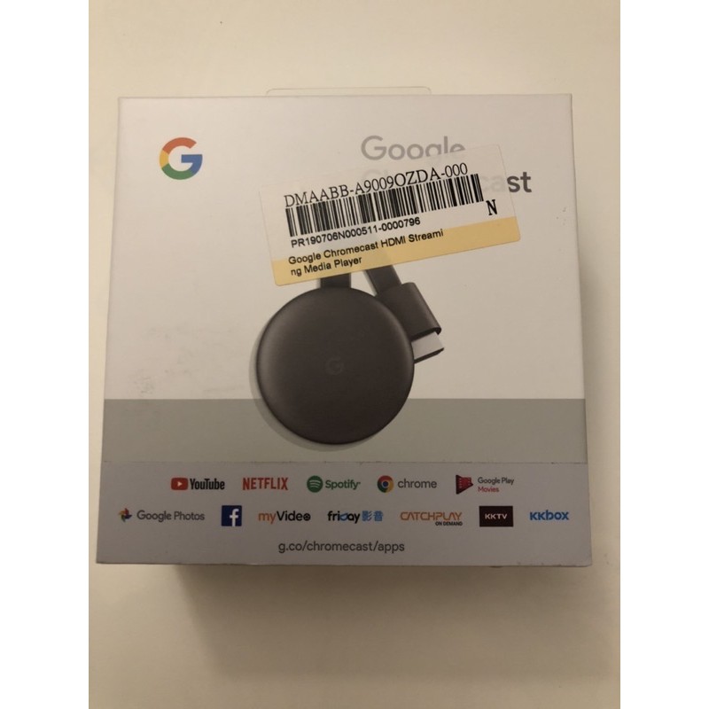 蝦皮免運費 Google Chromecast 第三代電視棒 黑色 WiFi (9.5成新)