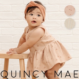 美國 Quincy Mae 有機棉無袖裙襬洋裝包屁衣 / 嬰兒 / 寶寶