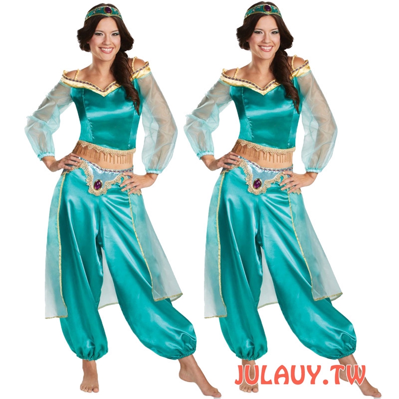 萬聖節服裝 阿拉丁神燈 公主茉莉 成人 cosplay服裝  角色扮演 變裝派對 舞台 表演服裝
