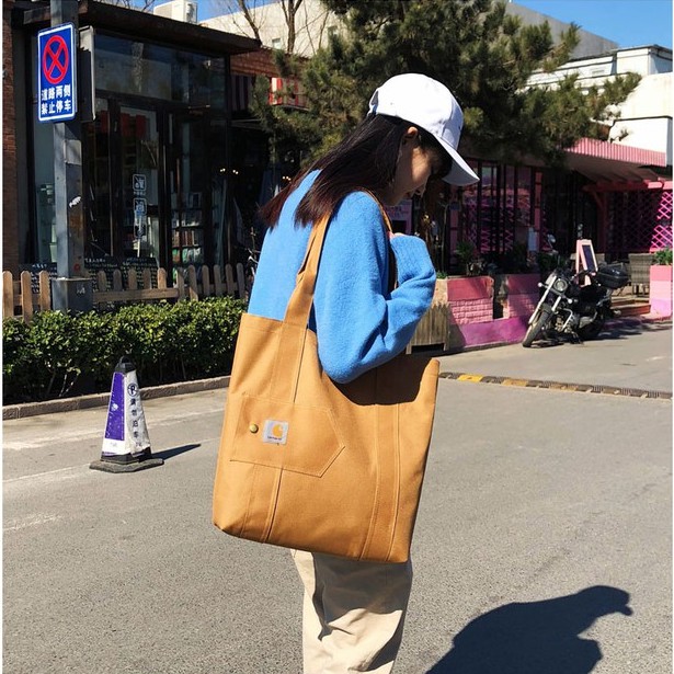 Carhartt Essentials Tote Bag卡哈特帆布手提托特包單肩包女| 蝦皮購物