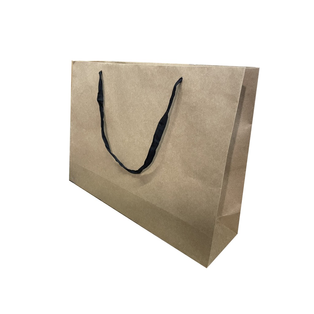 牛皮紙袋〔1K〕-黑扁繩【10入】/紙袋/提袋