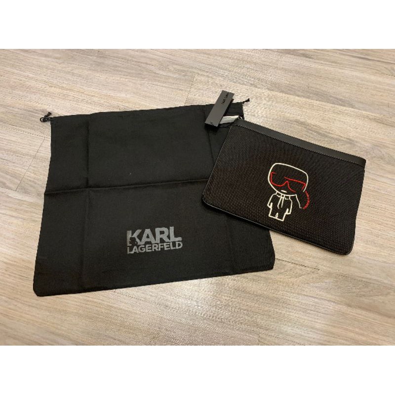 Karl Lagerfeld 卡爾老佛爺刺繡手拿包