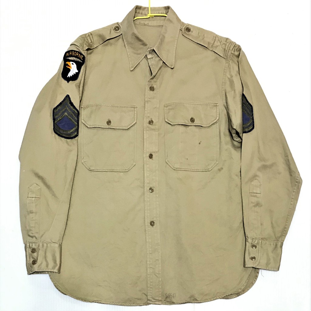 美軍公發 二戰 韓戰 ARMY 陸軍 長袖卡其襯衫 101st Airborne Division 第101空降師