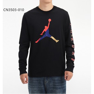 Nike Jordan 衛衣 男款 長袖 T恤 黑色 彩標飛人logo 款字母 長袖款CN3503-010