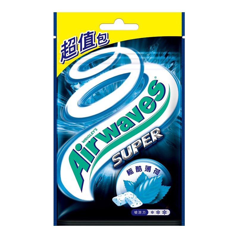 Airwaves Super極酷嗆涼無糖口香糖(極酷薄荷) 62g【家樂福】