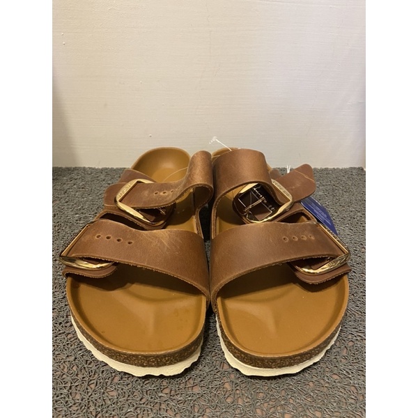 出清 含運 Birkenstock 勃肯 雙帶 足跡舒適鞋 德國製 真皮 軟木 棕色 好市多 Costco