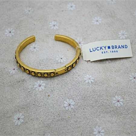 〈 As' acc . 〉復古金色 圓形凸點圓釘 積木造形 豆豆 潮流民族風 手環 ( Lucky Brand )