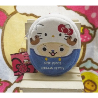 日版﹝Sanrio﹞限定※ONE PIECE x Hello kitty喬巴※絨毛【喬巴變裝kitty造型】掛式收納包/