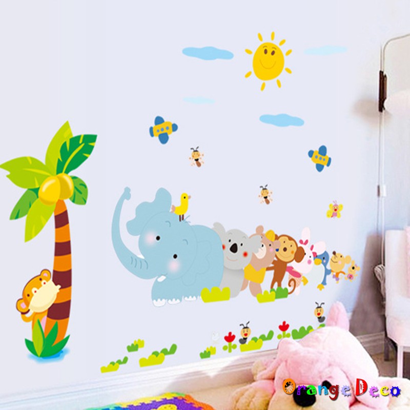 【橘果設計】動物集合 壁貼 牆貼 壁紙 DIY組合裝飾佈置