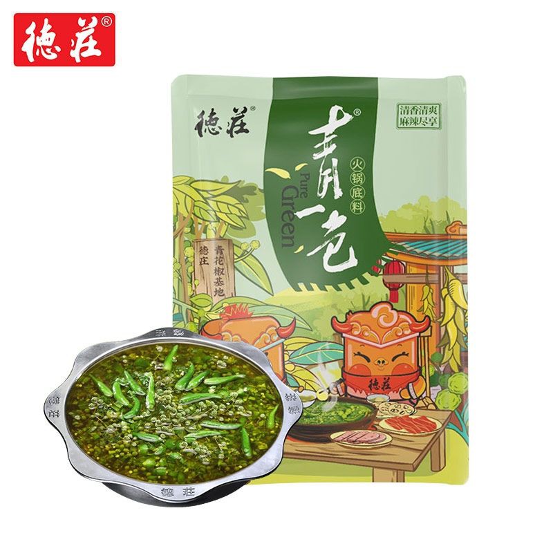 重慶德庄藤椒火锅底料300g青辣椒青花椒清一色青一色麻辣调料 蝦皮購物