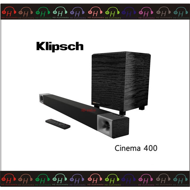 弘達影音多媒體  Klipsch Cinema 400 Soundbar 2.1聲道 無線超低音聲霸 家庭劇院組 公司貨