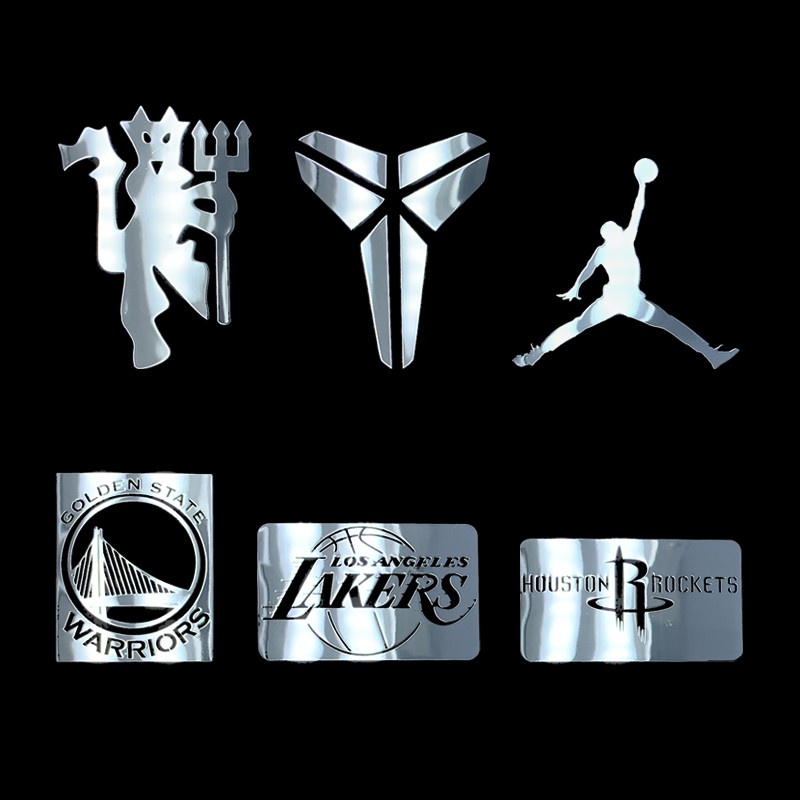 【新款金屬貼紙】NBA飛人喬丹標志logo黑曼巴精神曼聯手機金屬貼紙手機殼裝飾車貼