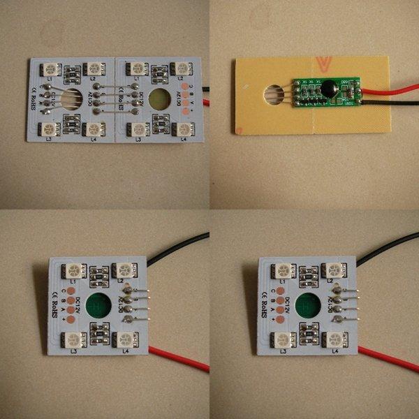 5050七彩變色RGB燈板模組-4燈8燈LED附控制器DIY改裝模型車模型飛機空拍機-慢閃-9V-12V
