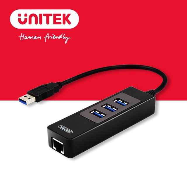 UNITEK USB3.0 有線網卡+3埠HUB Y-3045C