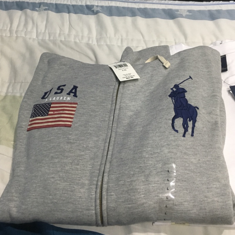 正美國帶回！全新吊牌大馬polo刷毛外套USA polo ASSN,Ralph Lauren刷毛外套大馬polo灰色外套