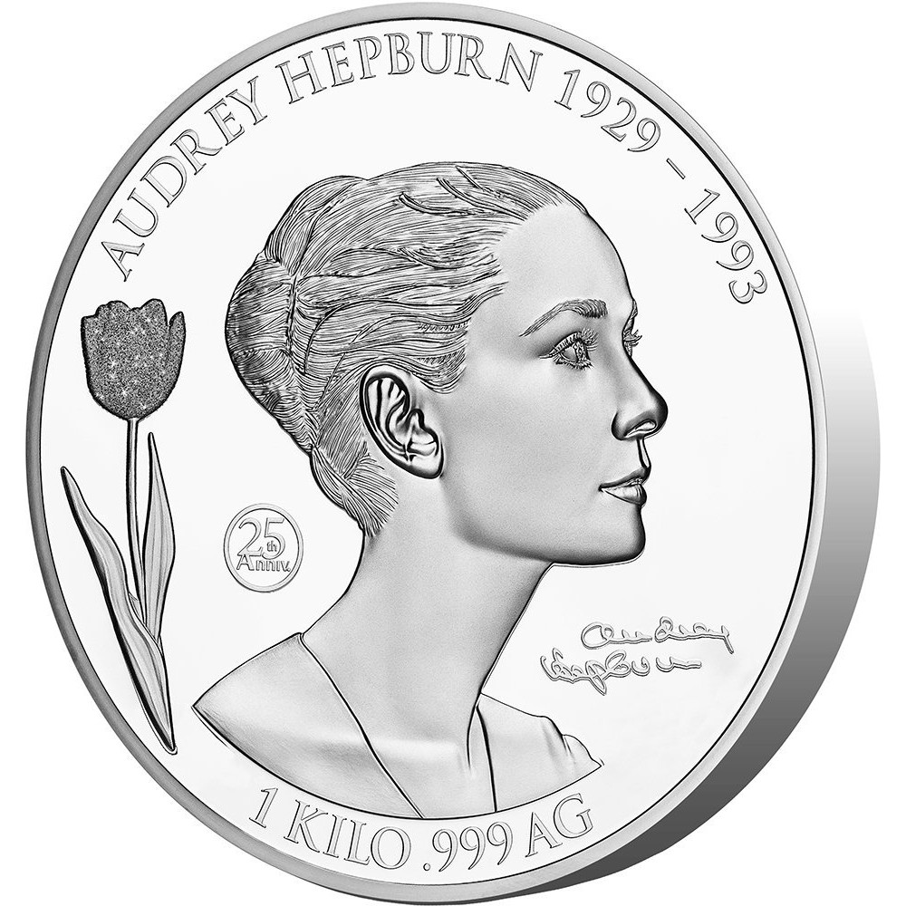 預購 - 2018薩摩亞-奧黛麗·赫本-25週年紀念-1公斤銀幣