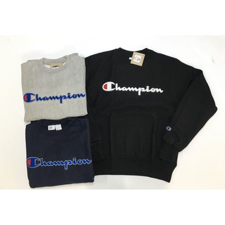 【HOMIEZ】CHAMPION【GF70】FLC PULLOVER 草寫 大學T 灰 深藍 黑