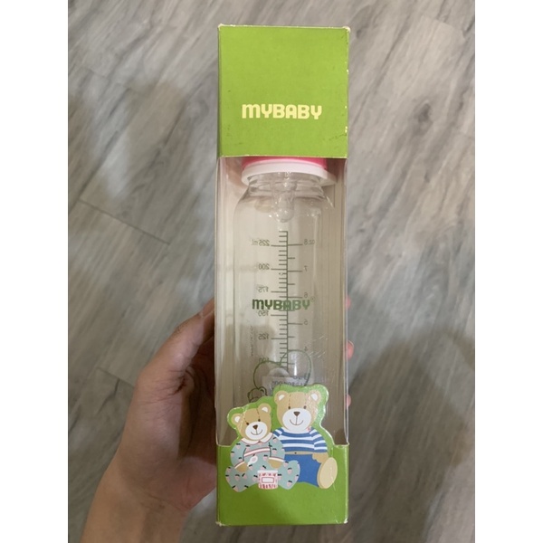 全新 愛的世界 MYBABY 標準口徑玻璃奶瓶 240ML 附奶嘴 德國進口 標準奶瓶