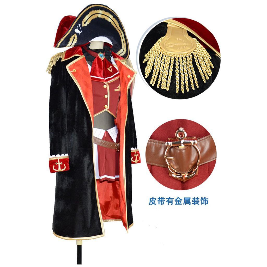 Hololive 海賊船長寶鐘瑪琳cos服裝假發全套cosplay服 55 蝦皮購物