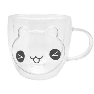 聖誕節禮物雙層玻璃杯。 馬克杯 創意動物貓咪萌萌杯 耐熱咖啡杯 牛奶杯 【喜奈而】