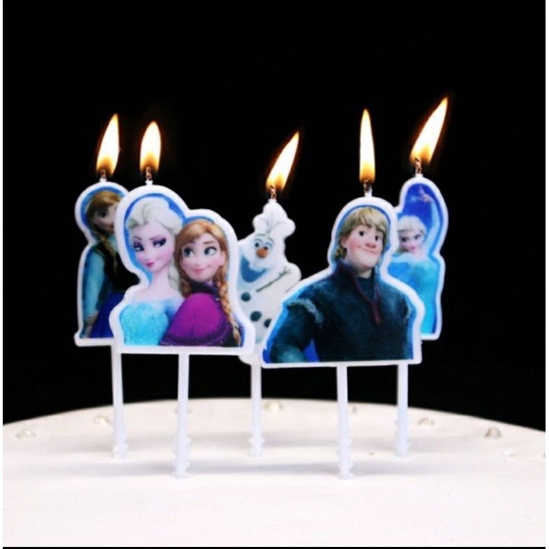 🌸五日工坊🌸冰雪奇緣 艾莎造型生日蠟燭(5入) 卡通造型蠟燭 兒童蛋糕 生日蛋糕裝飾 擺件 蛋糕烘焙 艾莎安娜雪寶