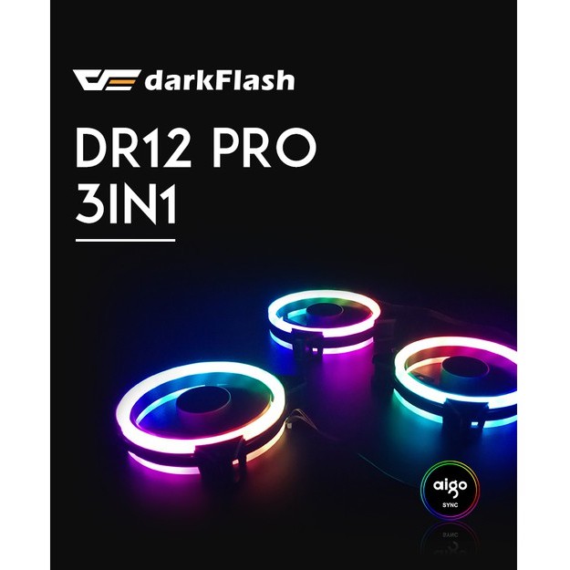 darkFlash DR12 A.RGB PWM 電腦散熱風扇 溫控 智能 機殼風扇 高品質 高質量 靜音 無聲 光圈