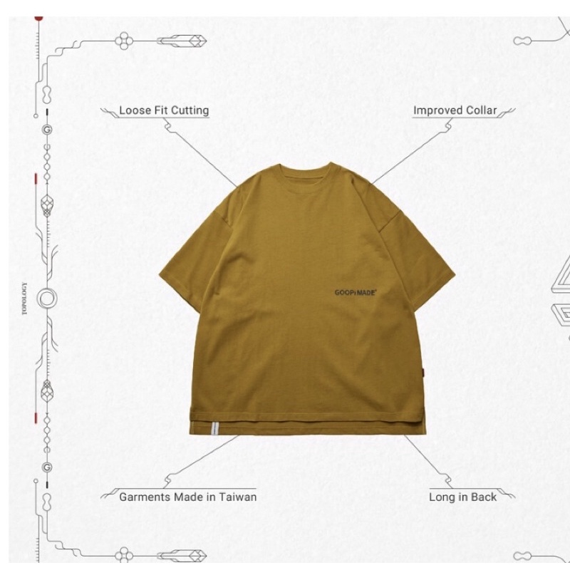 Goopimade “TG-O3” Double Logo Tee - Mustard 3號