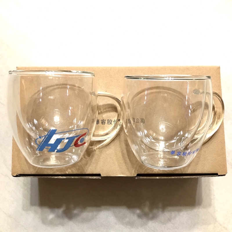 雙層耐熱玻璃杯 有耳杯 杯子 玻璃杯 250ml (二入) 水杯 耐熱玻璃 華容 HJC 全新現貨