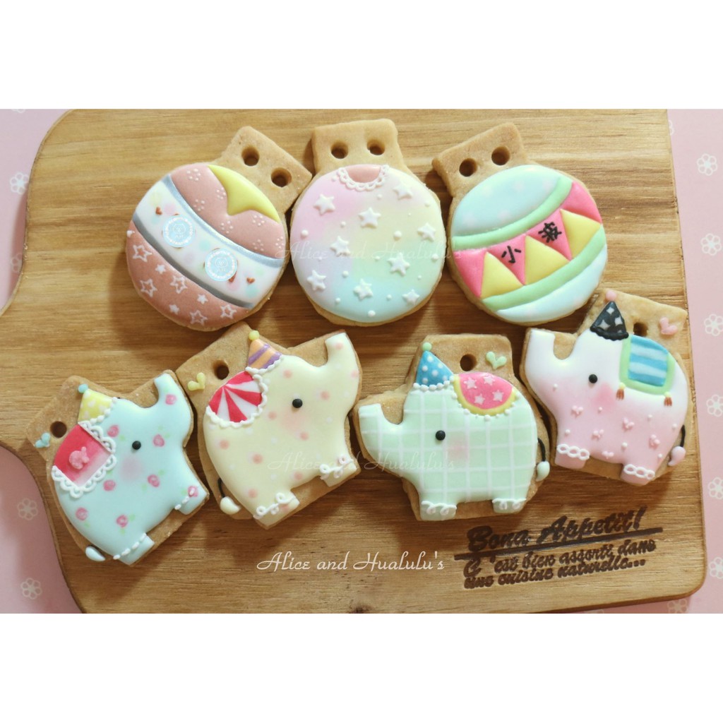 【Alice and Hualulu's】接急單🔔象/小象/大象🐘收涎/收涎餅乾/收口水/小丑/遊樂園/馬戲團/馬卡龍色