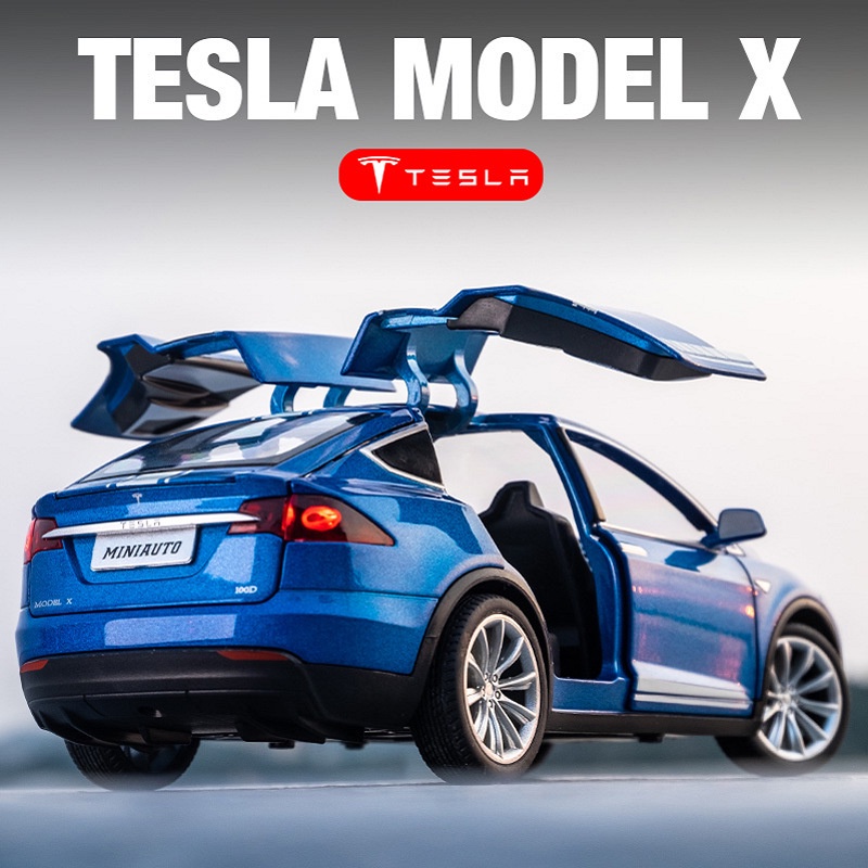 模型車 建元 1:20 Tesla 特斯拉MODEL X 合金車模 仿真吃雞同款 汽車模型 兒童玩具車 生日禮物男