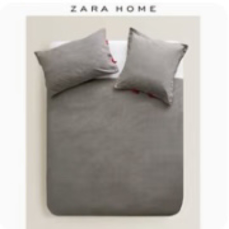 Zara home 條紋被套 枕套3件組贈送抱枕 雙人