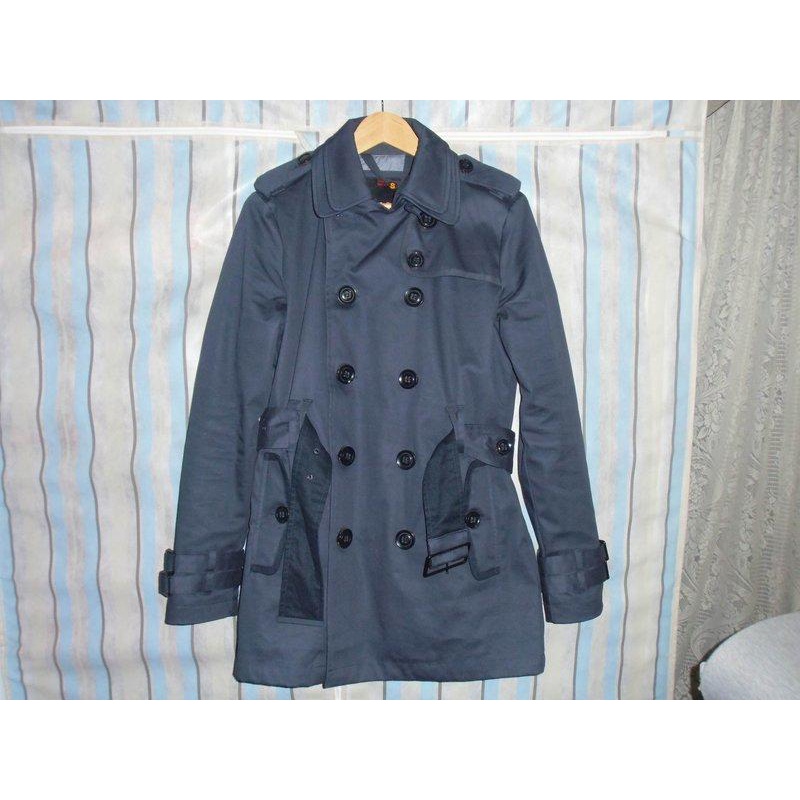 極度乾燥Superdry深藍色風衣外套trench coat (s號)