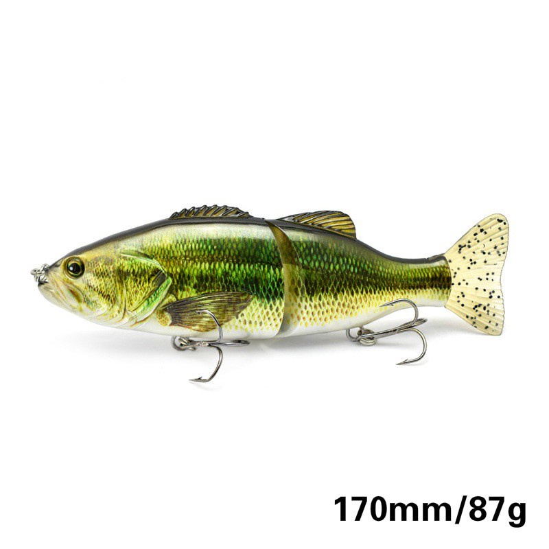 海釣 軟尾 多節魚 沈水 路亞泳餌 Swimbait 87g/170mm 超擬真泳姿 路亞假餌 兩節仿生 硬餌 多魚釣具