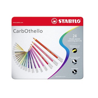 德國鵝牌 STABILO 1424-6 CarbOthello 水溶性粉彩筆 24色 鐵盒裝