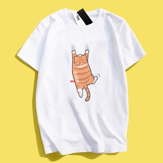 JZ TEE 貓咪橘貓-HOLD印花衣服短袖T恤