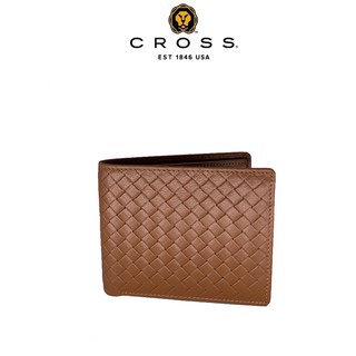 【CROSS】 頂級 小牛皮 編織紋 8卡 男用皮夾 阿梅爾系列(咖啡色 全新 專櫃 展示品)【限量2折】